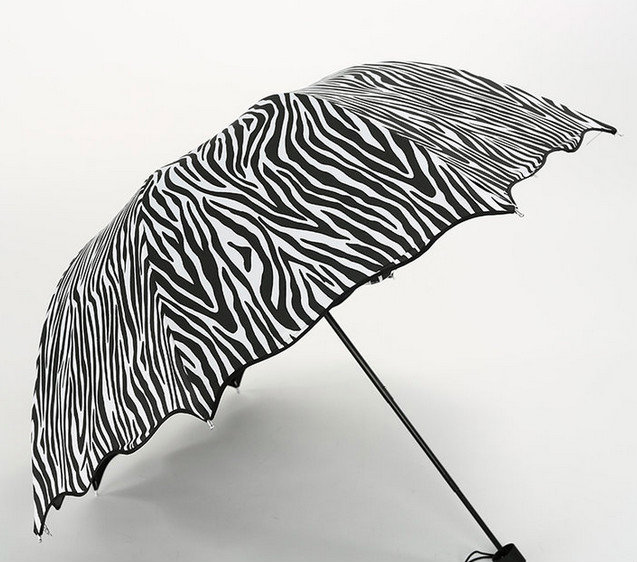 斑马纹黑胶遮阳伞
