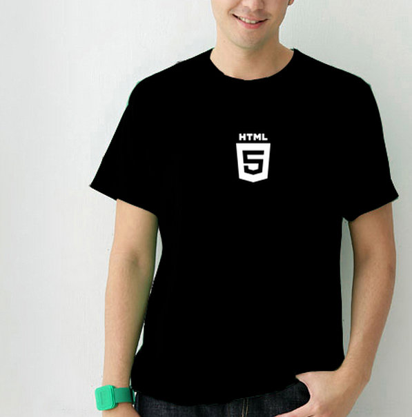 男士HTML5 标志短袖T恤