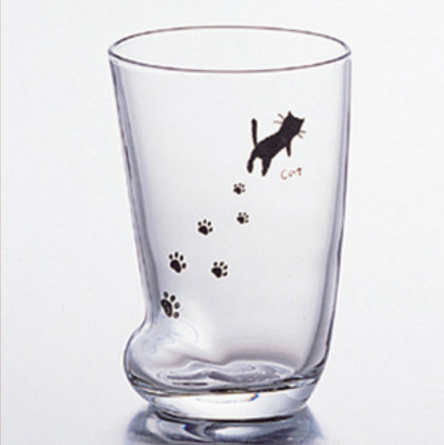 猫狗足印玻璃水杯