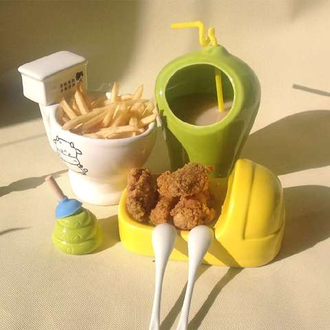恶搞陶瓷马桶杯子