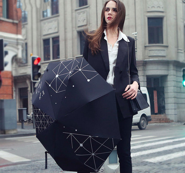 菲诺：不规则线条黑色遮阳伞