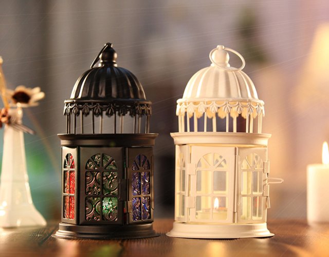 摩洛哥铁艺玻璃烛台